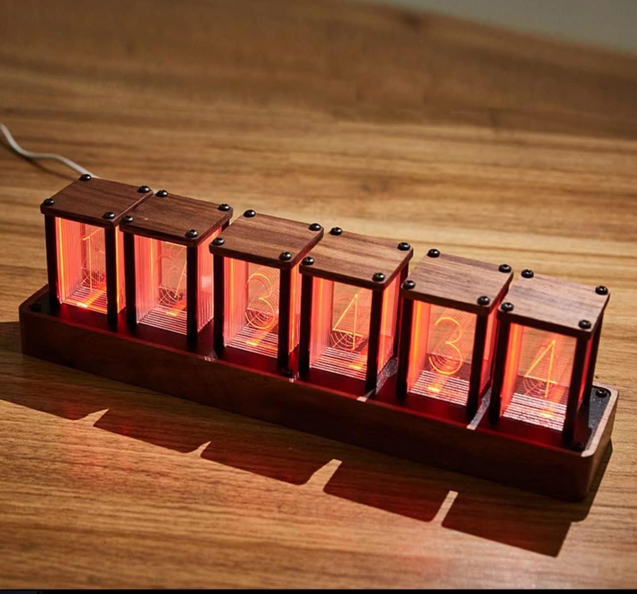 Nixie Tube Clock Electronic LED Glow Simulation Retro Modern Wooden 5V –  LONYIABBI